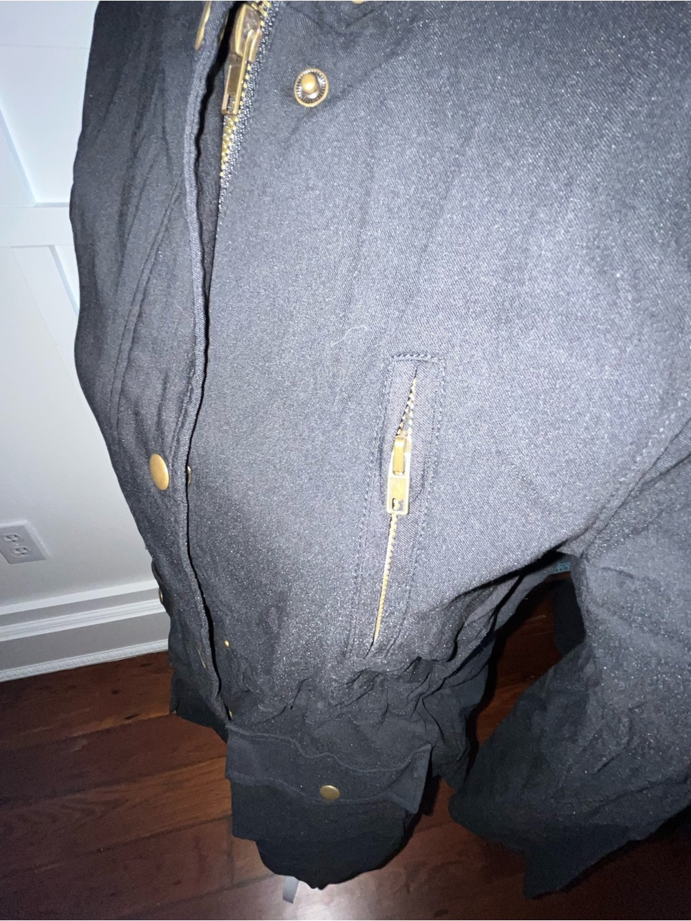 Black Hooded Cinch-Waist Utility Jacket - Picture 8 of 12
